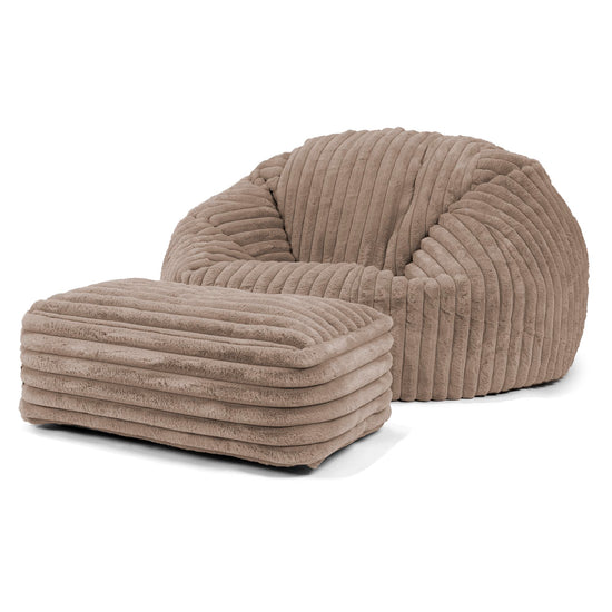 Klassisk Sakkosekk Sofa - Ultrabehagelig Kord Mink 02