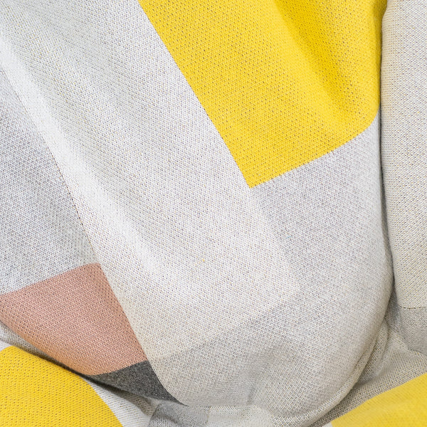 Klassisk Sakkosekk - Strikket Fargeblokk Grå Fabric Close-up Image