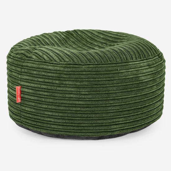 Ottoman Puff med Serveringsbrett - Kordfløyel Skoggrønn 03
