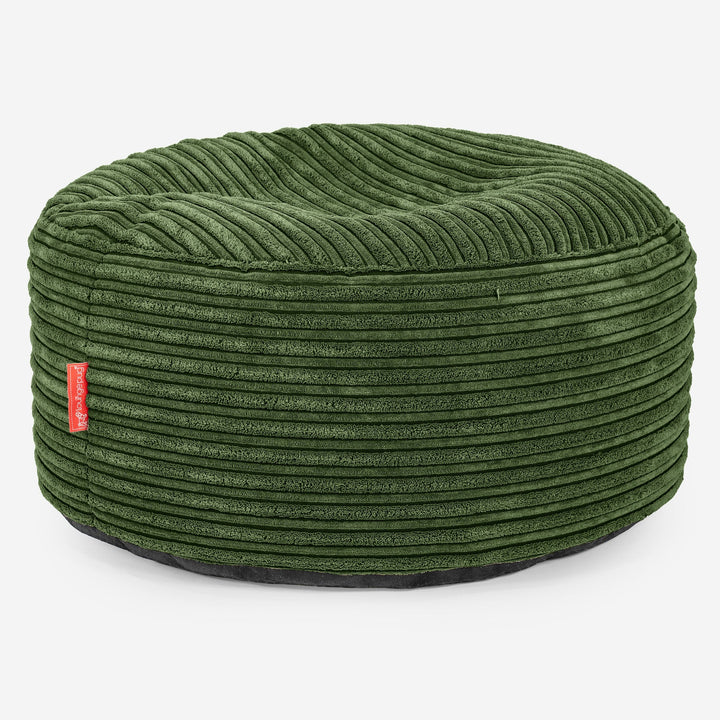Ottoman Puff med Serveringsbrett - Kordfløyel Skoggrønn 03