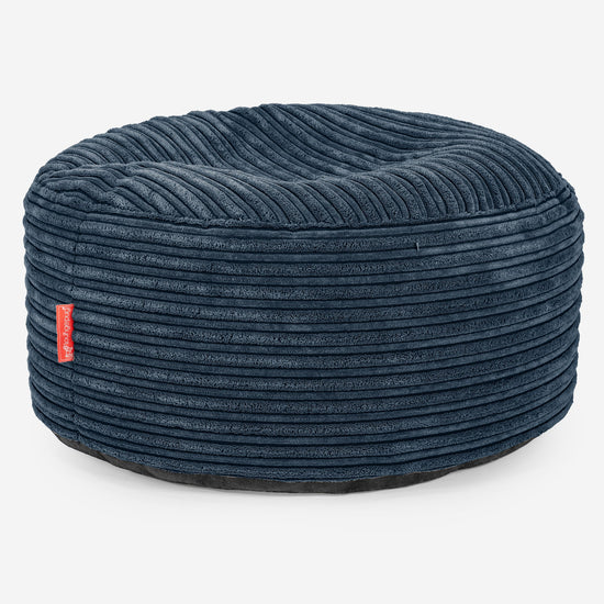 Ottoman Puff med Serveringsbrett - Kordfløyel Marineblå 03