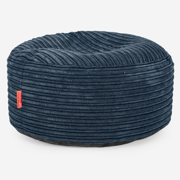 Ottoman Puff med Serveringsbrett - Kordfløyel Marineblå 03