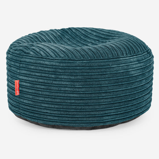 Ottoman Puff med Serveringsbrett - Kordfløyel Mørketurkis 03