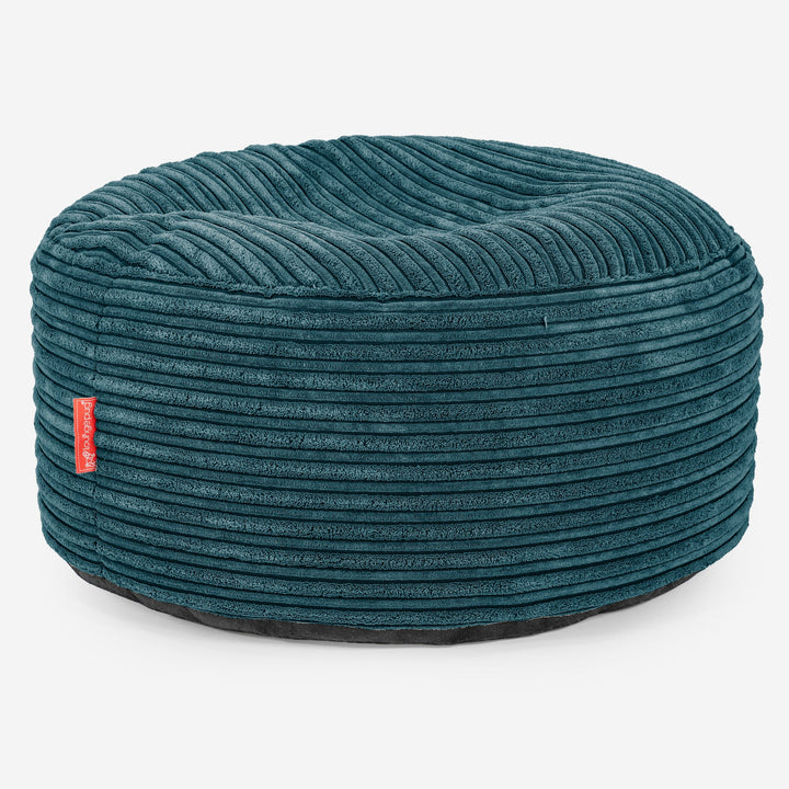 Ottoman Puff med Serveringsbrett - Kordfløyel Mørketurkis 03
