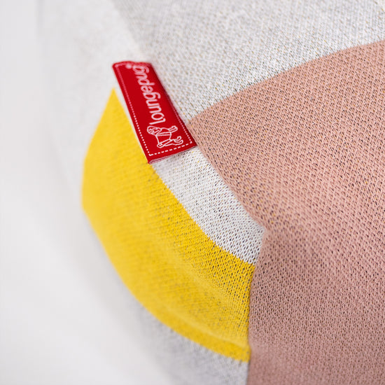 Liten Fotskammel - Strikket Fargeblokk Grå 02