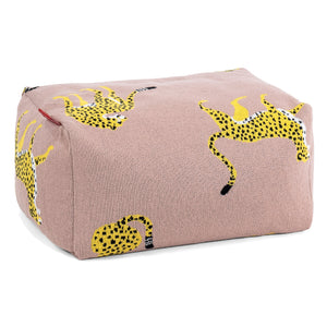 Liten Fotskammel - Strikket Gepard Rosa