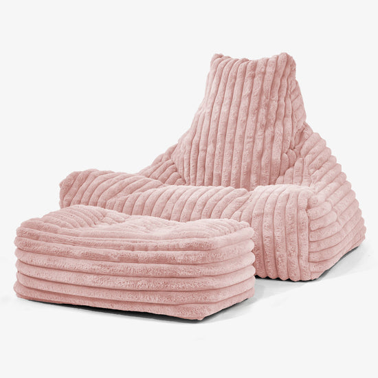 Lounge Saccosekk - Ultrabehagelig Kord Støvete Rosa 02