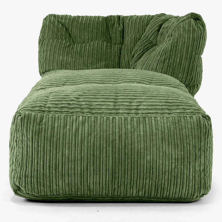 Modulsofa Saccosekk, Høyre Chaiselong - Kordfløyel Skoggrønn 02