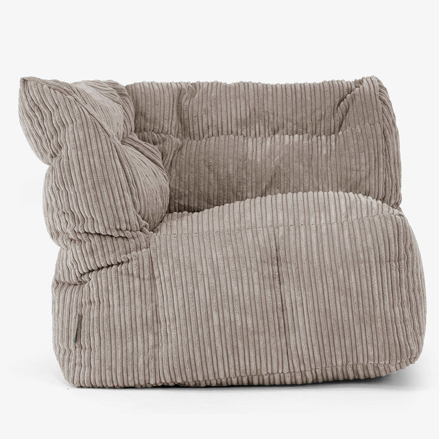 Modulsofa Saccosekk, Høyre Hjørneseksjon - Kordfløyel Duegrå 01