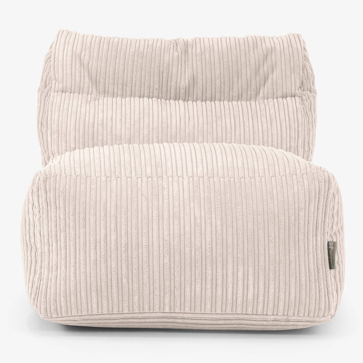 Modulsofa Saccosekk, Midtseksjon - Kordfløyel Elfenben 02