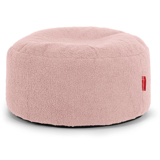 Ottoman Puff med Serveringsbrett - Bouclé Rosa - 02