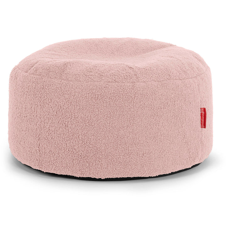 Ottoman Puff med Serveringsbrett - Bouclé Rosa - 02