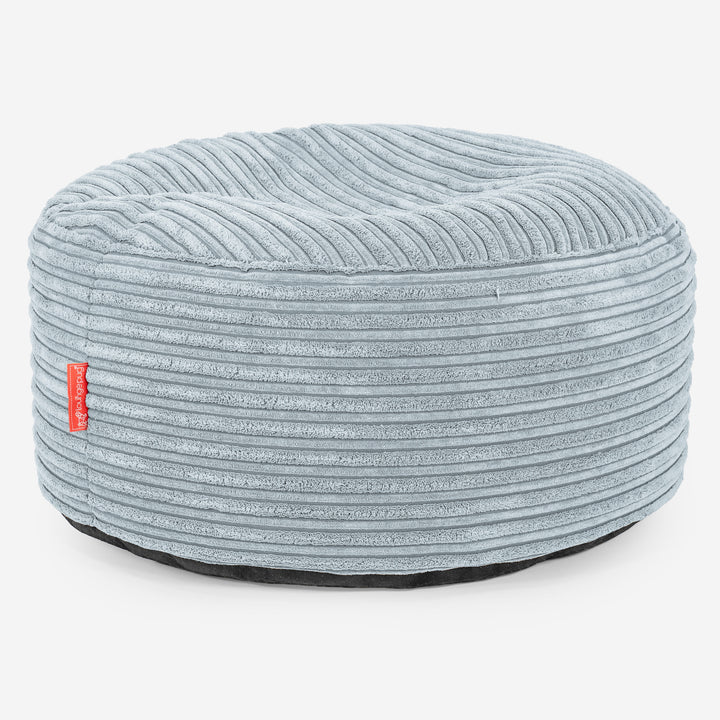 Ottoman Puff med Serveringsbrett - Kordfløyel Babyblå - 02