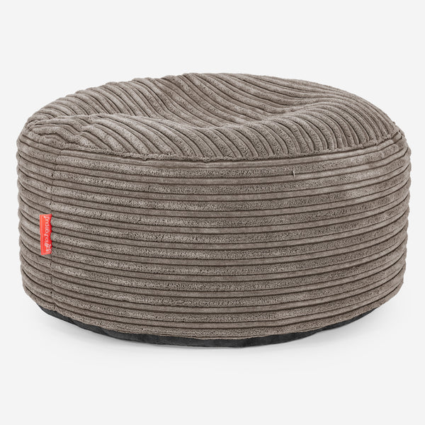 Ottoman Puff med Serveringsbrett - Kordfløyel Duegrå - 01