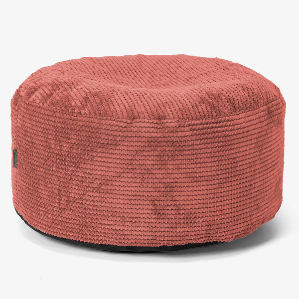 Ottoman Puff med Serveringsbrett - Pom-pom Gresskaroransje - 01