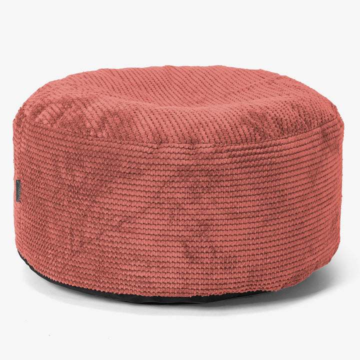 Ottoman Puff med Serveringsbrett - Pom-pom Gresskaroransje - 02