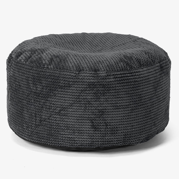 Ottoman Puff med Serveringsbrett - Pom-pom Svart - 01