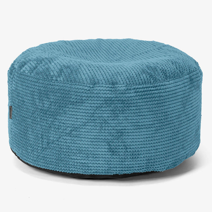 Ottoman Puff med Serveringsbrett - Pom-pom Turkis - 02