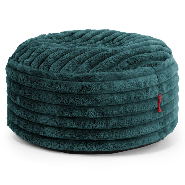Ottoman Puff med Serveringsbrett - Ultrabehagelig Kord Mørketurkis - 01