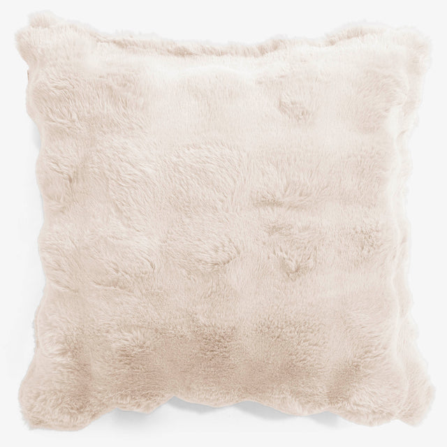 Putetrekk 47 x 47cm - Falsk Pels Boble Krem 01