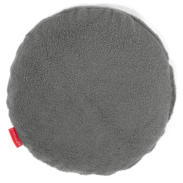 Rund Putetrekk 50cm - Bouclé Grå 01