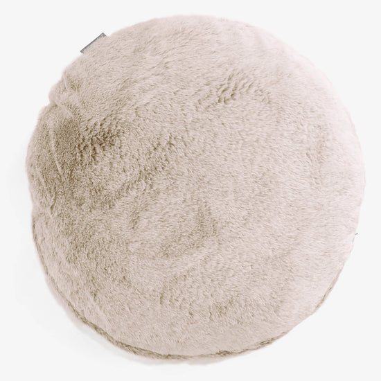 Rund Putetrekk 50cm - Kanin-fuskepels Gyllenbrun 01