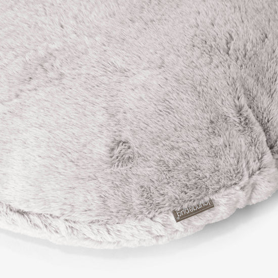 Rund Putetrekk 50cm - Kanin-fuskepels Lysegrå 02