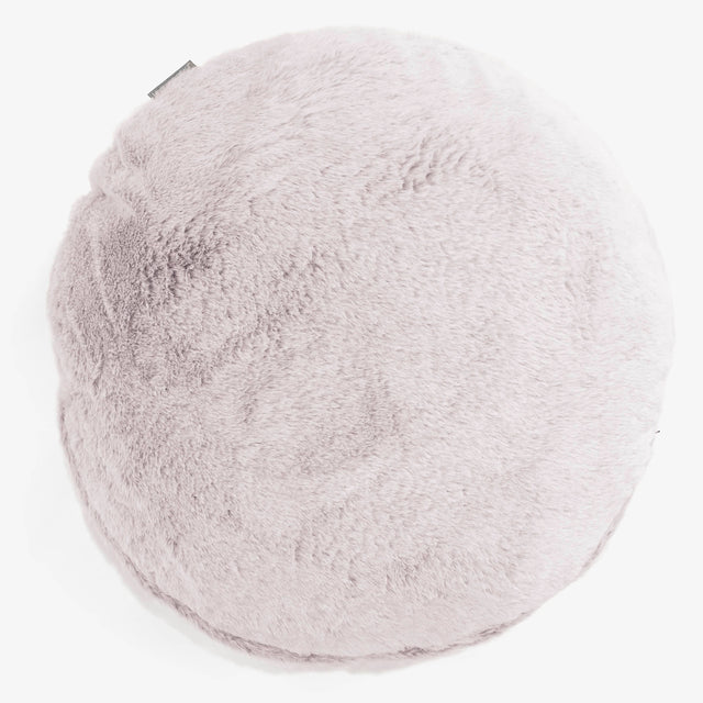 Rund Putetrekk 50cm - Kanin-fuskepels Støvete Rosa 01