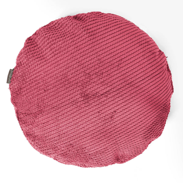 Rund Putetrekk 50cm - Pom-pom Pastellrød 01