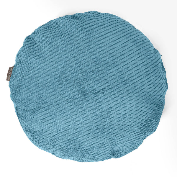 Rund Putetrekk 50cm - Pom-pom Turkis 01
