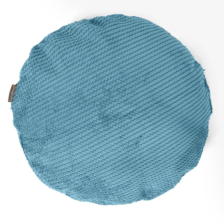 Rund Putetrekk 50cm - Pom-pom Turkis 01