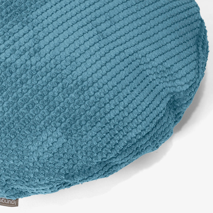 Rund Putetrekk 50cm - Pom-pom Turkis 02