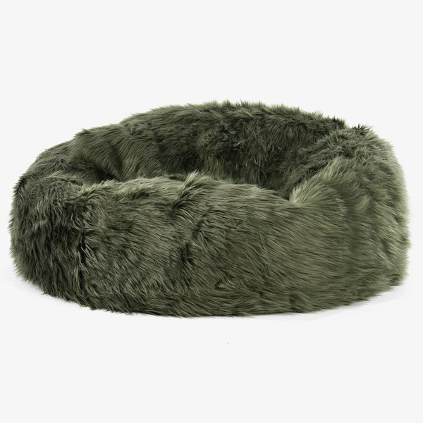 Saccosekk Sofa 'Mammut' - Mongolsk Fuskepels Salviegrønn 01