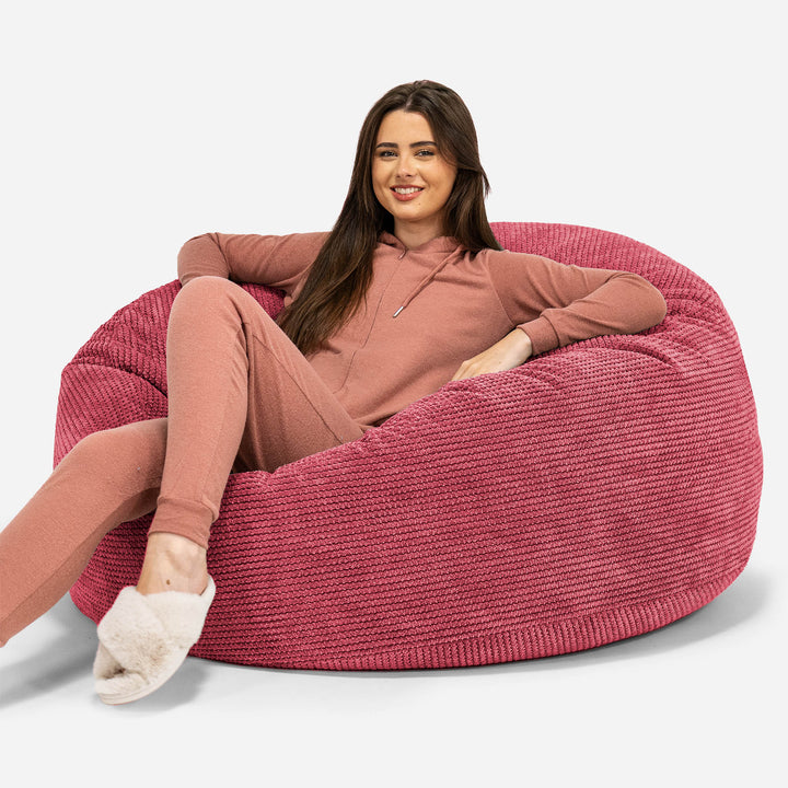 Saccosekk Sofa 'Mammut' - Pom-pom Pastellrød 01