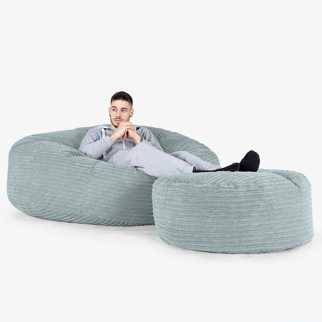 Sakkosekk Sofa 'Mega-Mammut' - Kordfløyel Mintgrønn 02