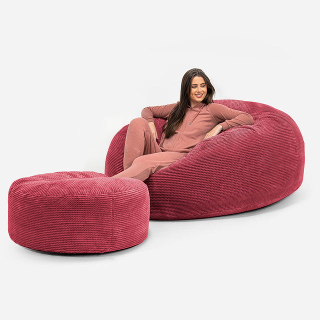 Sakkosekk Sofa 'Mega-Mammut' - Pom-pom Pastellrød 02