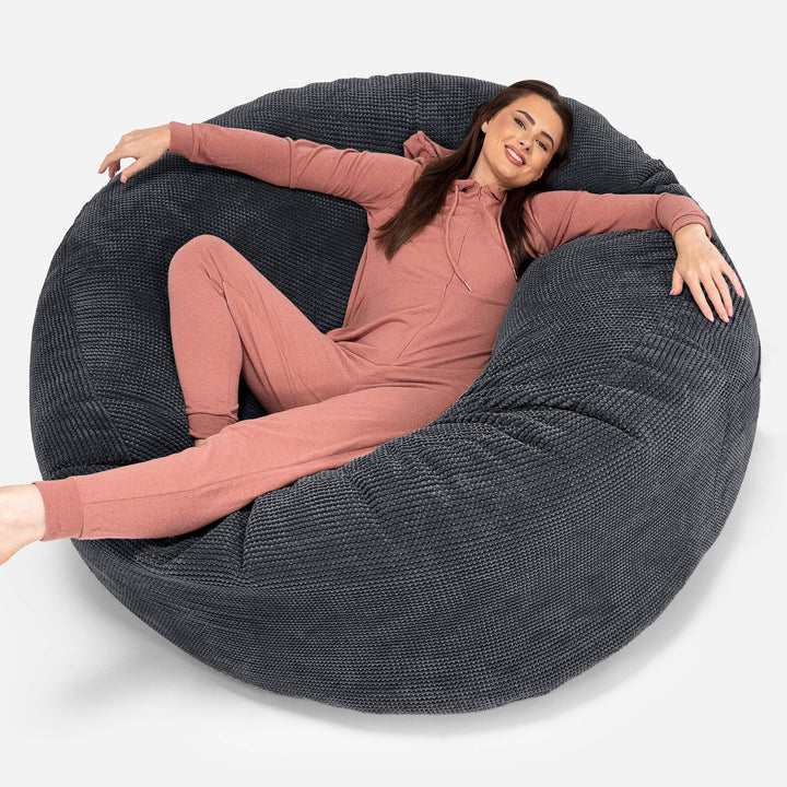 Sakkosekk Sofa 'Mega-Mammut' - Pom-pom Svart 01