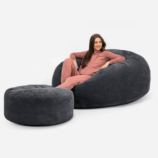Sakkosekk Sofa 'Mega-Mammut' - Pom-pom Svart 02