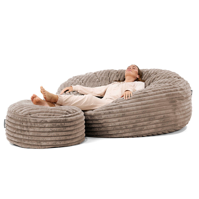 Sakkosekk Sofa 'Mega-Mammut' - Ultrabehagelig Kord Mink