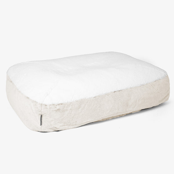 Sloucher Large-hundeseng - Kanin-fuskepels Hvit 01