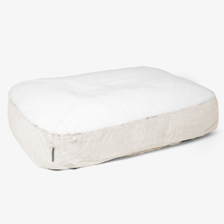 Sloucher Large-hundeseng - Kanin-fuskepels Hvit 01