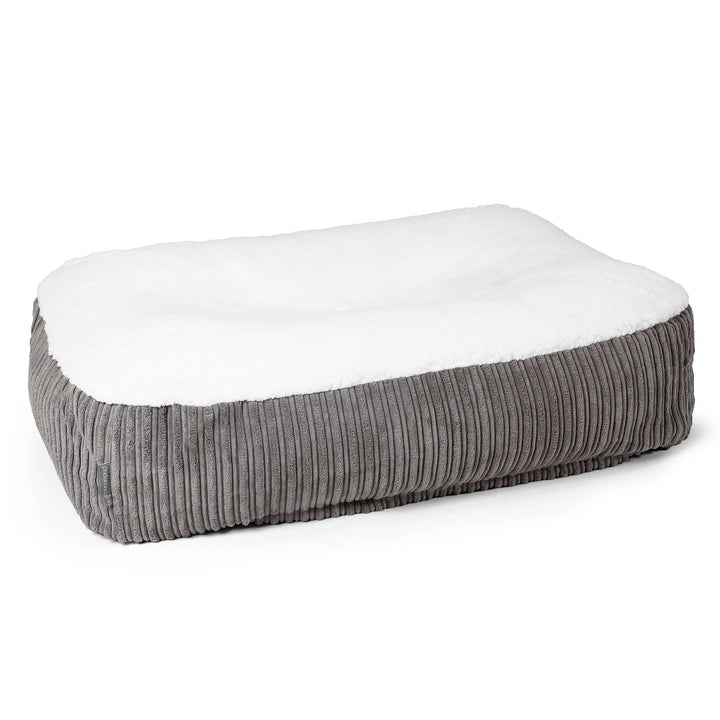 Sloucher Large-hundeseng - Sherpa & Kordfløyel Grafitt 01