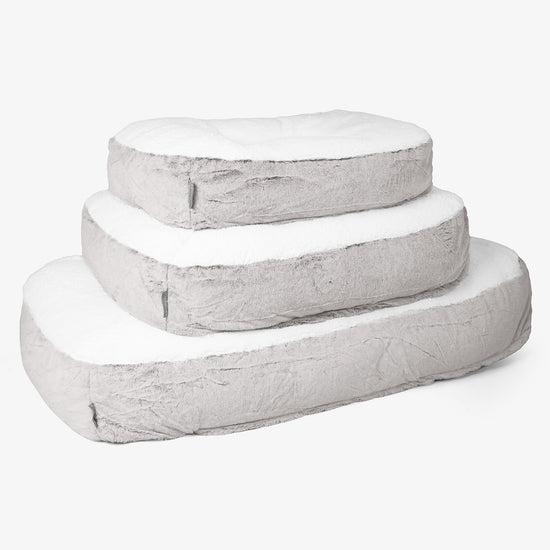 Sloucher Medium-hundeseng - Kanin-fuskepels Lysegrå 02