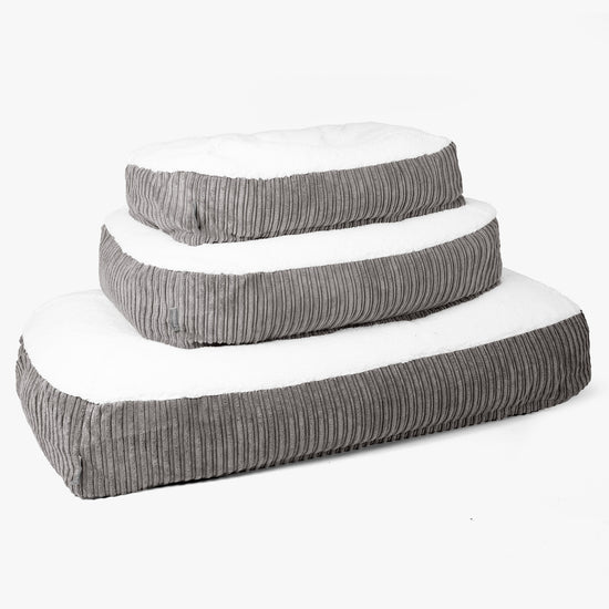 Sloucher Medium-hundeseng - Sherpa & Kordfløyel Grafitt 02