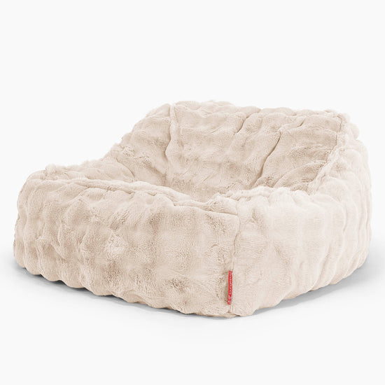 Sloucher Sakkosekk - Falsk Pels Boble Krem 01