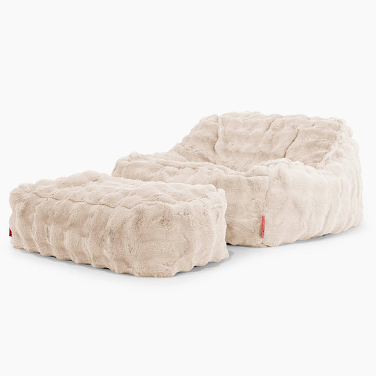 Sloucher Sakkosekk - Falsk Pels Boble Krem 02