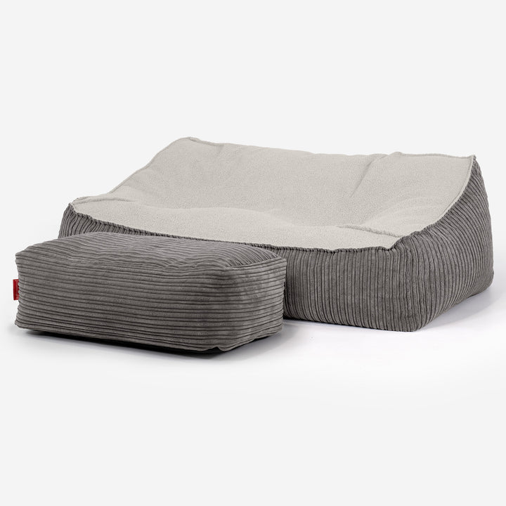 Sloucher Sakkosekk Sofa - Bouclé & Kordfløyel Grafitt 03