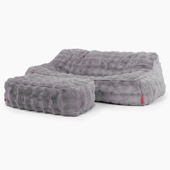 Sloucher Sakkosekk Sofa - Falsk Pels Boble Grå 03