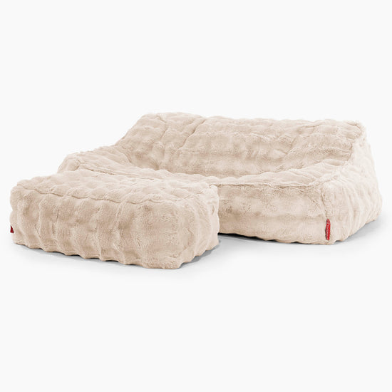 Sloucher Sakkosekk Sofa - Falsk Pels Boble Krem 03