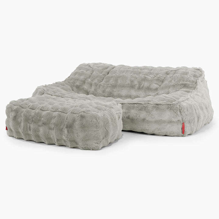 Sloucher Sakkosekk Sofa - Falsk Pels Boble Salviegrønn 03